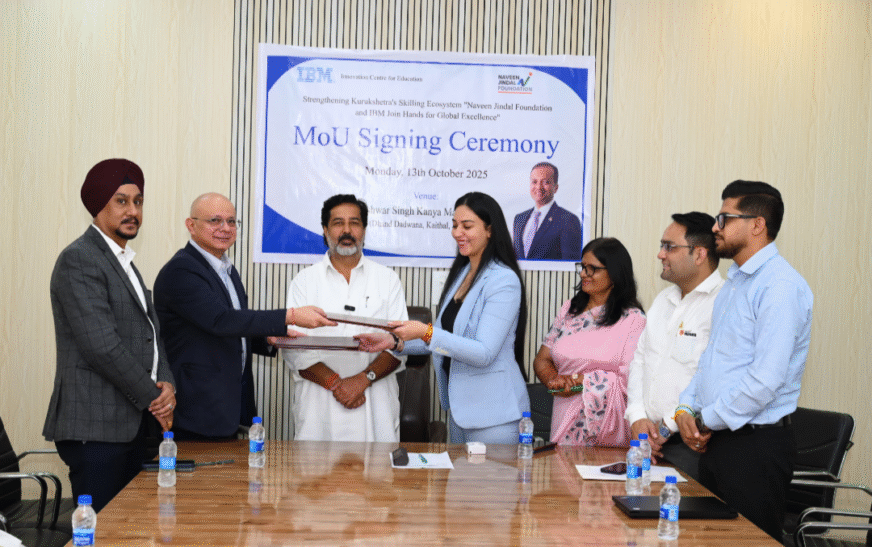 सांसद नवीन जिन्दल ने बेटियों के कौशल विकास के लिए की पहल: कृष्मन सिंह सैनी नवीन जिन्दल फाउंडेशन और आईबीएम के बीच हुआ एमओयू