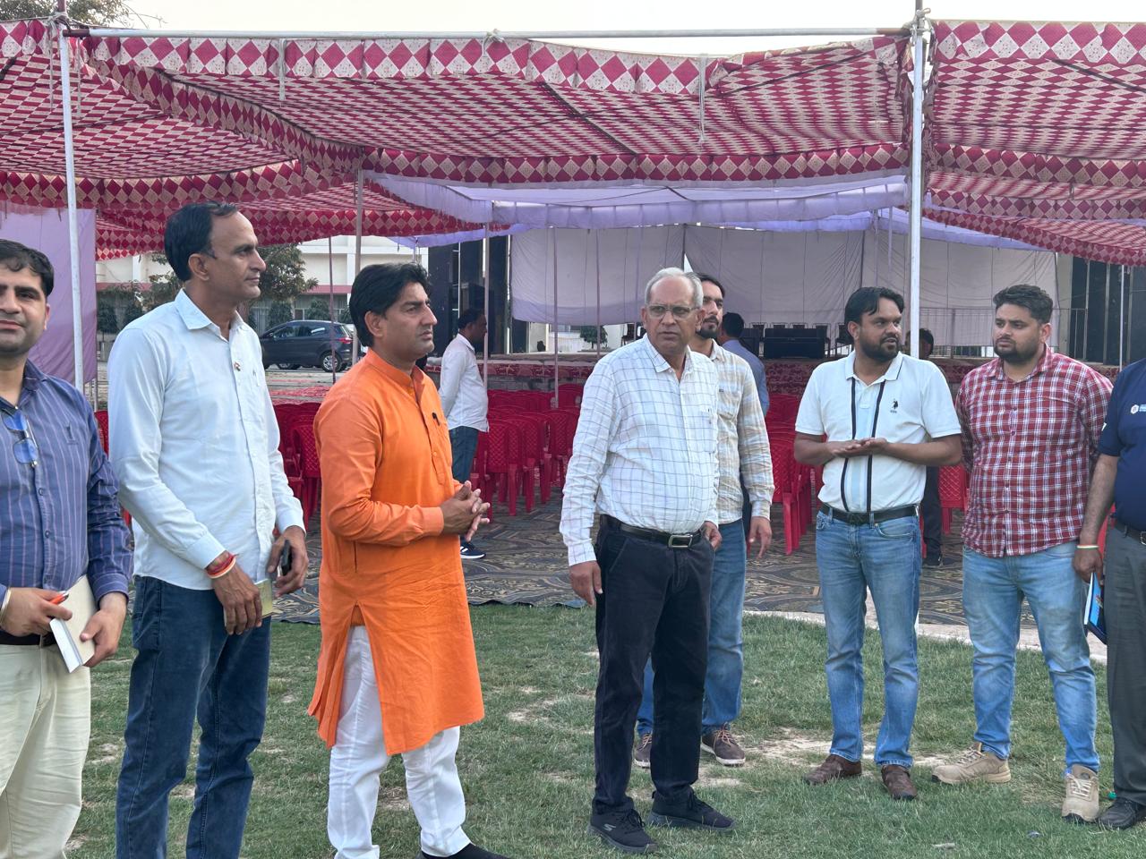 नवीन जिन्दल फाउंडेशन की टीम ने मेगा हेल्थ कैंप के सफल आयोजन के लिए तैयारियों का लिया जायजा